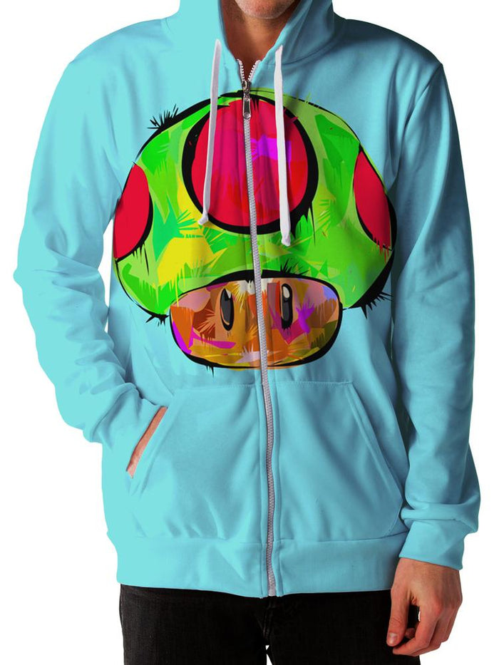 1 Up Unisex Zip-Up Hoodie Technodrome Epic Hoodie