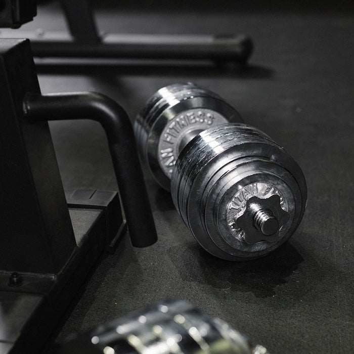 105 LB Set Adjustable Chrome Dumbbells