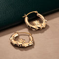 10K Gold Claddagh Creole Small Earrings