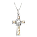 Solvar 10k Gold & Sterling Silver Diamond Celtic Cross s45785