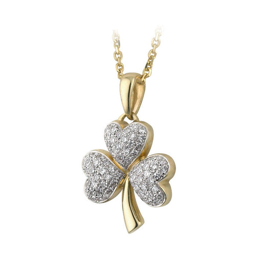 14K Diamond Shamrock Pendant