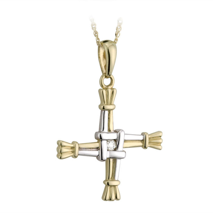 Solvar 14k Gold Diamond St Brigid's Cross s44442