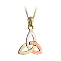Solvar 14k Rose White & Yellow Gold Trinity Knot Pendant s44529