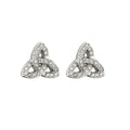 14k White Gold Diamond Trinity Knot Earrings