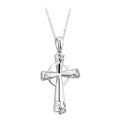 Solvar 14k White Gold Genuine Diamond Celtic High Cross s45607