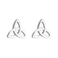 14K White Gold Small Trinity Knot Stud Earrings