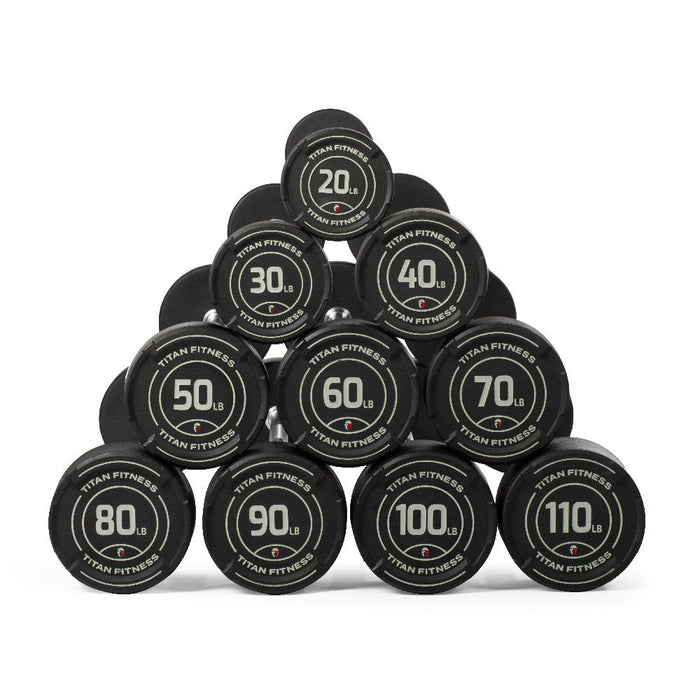 20 LB – 110 LB Straight Fixed Rubber Barbells V2