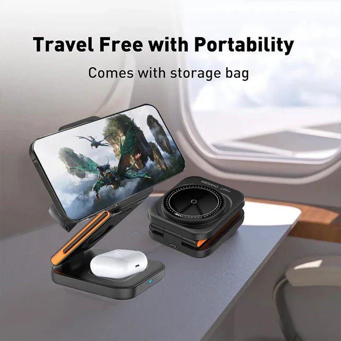 3 in 1 Foldable Charging Station - Versatile and Space-Saving Solution - RFE Marketing Ventures