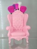 3D Printed Pink Throne Brush Holder - Glam Makeup Organizer - RFE Marketing Ventures