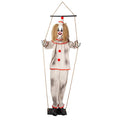 Freaky horror clown on a swing Halloween decoration