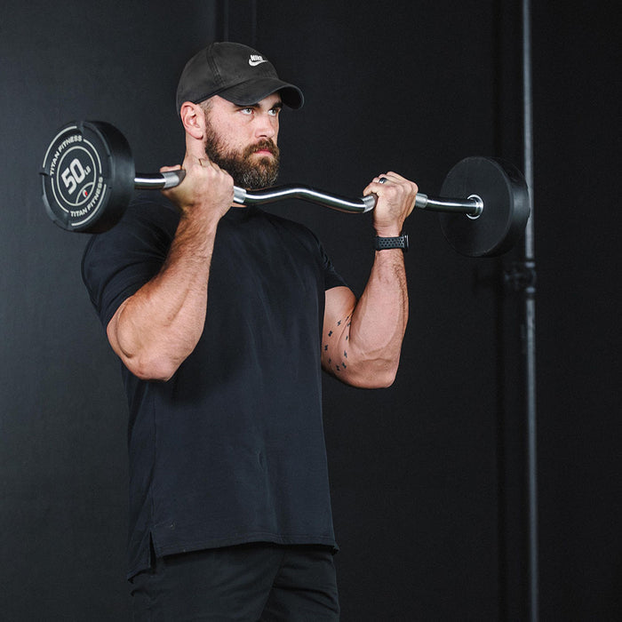 50 LB EZ Curl Fixed Urethane Barbell