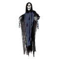 Hanging reaper in chains Halloween decoration with red LED eyes