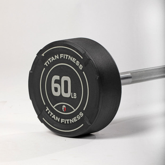 60 LB Straight Fixed Rubber Barbell