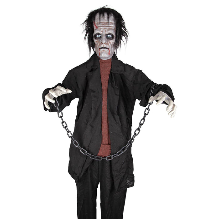 Animated 6 foot tall Frankenstein's monster figure for halloween parties