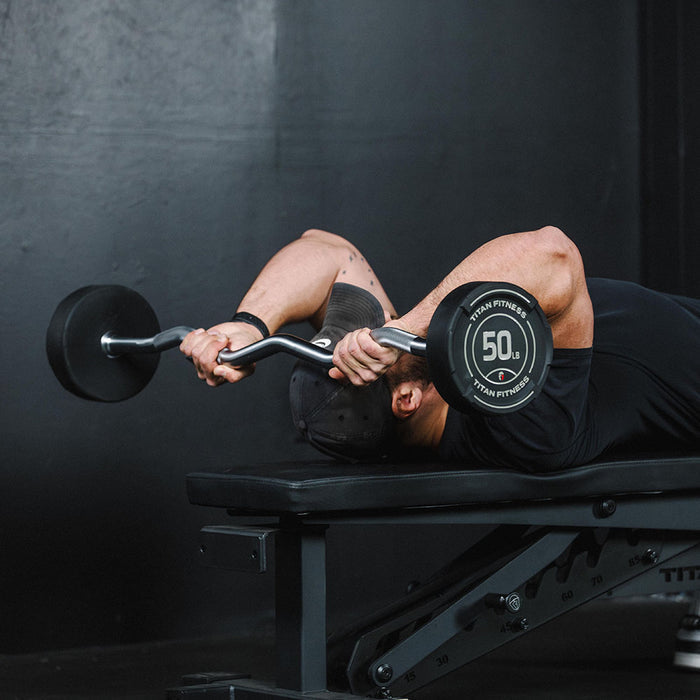 70 LB EZ Curl Fixed Urethane Barbell