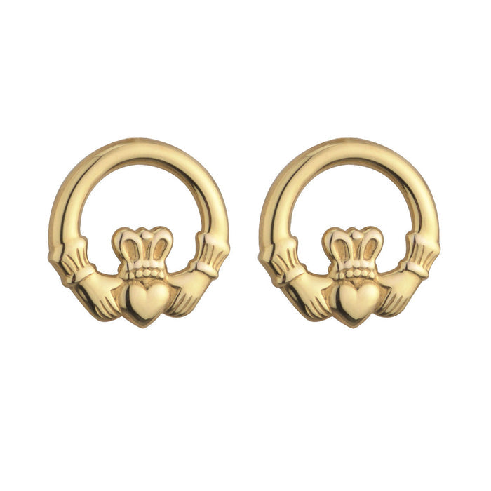 9k Gold Light Claddagh Earrings