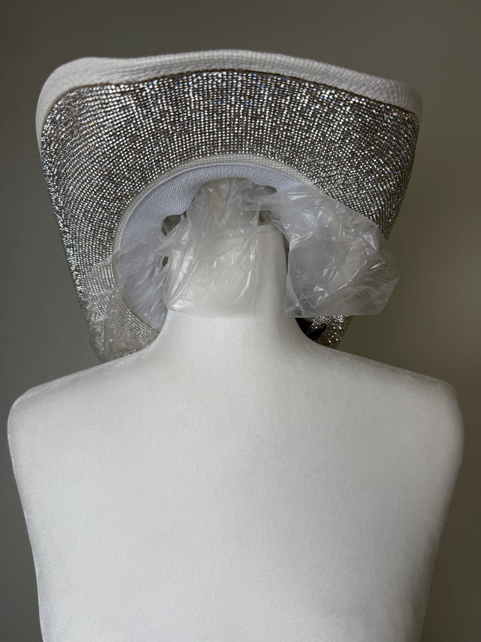 Style the Ivory Glam Rhinestone Cowboy Hat exclusively at Born To Glam