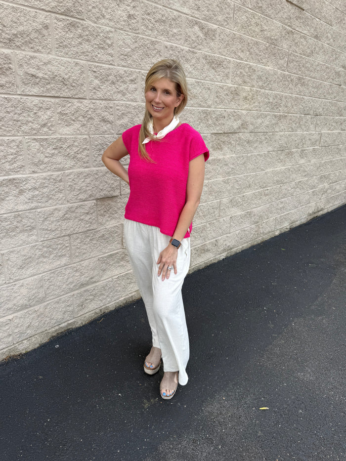 The Avery Oversized Side-Slit Sweater Vest