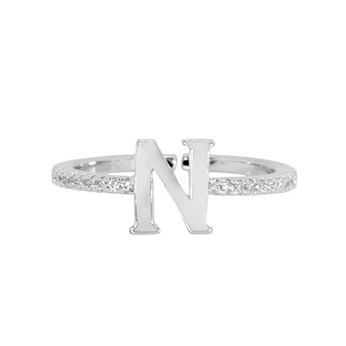 Adjustable Love Letter White Gold Ring | N