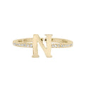 Adjustable Love Letter Yellow Gold Ring | N