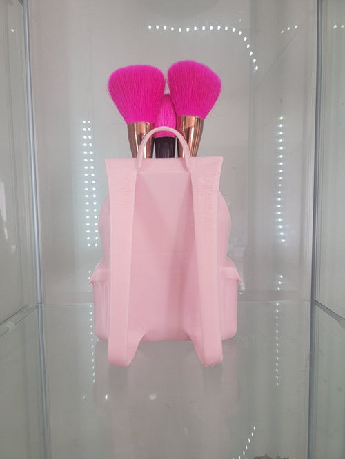 Adorable Pink Backpack Makeup Brush Holder - Stylish Organizer for Glam Lovers - RFE Marketing Ventures