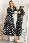 AKAYLA JERSEY MAXI DRESS (BLACK GEO)