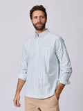 Aubin Thin Green Stripe Aldridge Oxford Button Down Shirt | Oxford Shirt