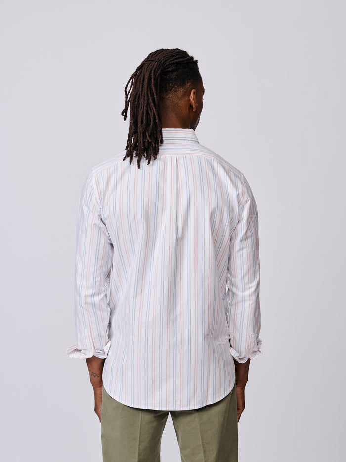 Aubin Multi Colourful Stripe Aldridge Oxford Button Down Shirt | Oxford Shirt