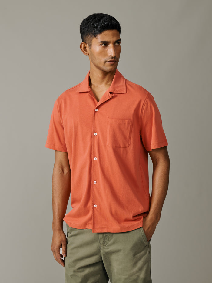 Aubin Coral Aldwin Jersey Shirt | Short Sleeve Shirt