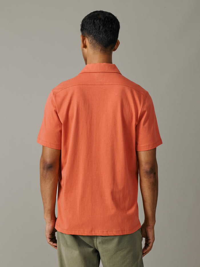 Aubin Coral Aldwin Jersey Shirt | Short Sleeve Shirt
