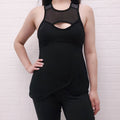 ALEXANDER WANG LEATHER AND FISHNET TANK TOP - SIZE 6