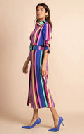 Multi coloured striped dress