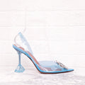 AMINA MUADDI BLUE PVC HEELS WITH CRYSTAL EMBLEM - SIZE 41