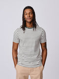 Aubin Khaki/Ecru Stripe Ancaster Striped Organic Cotton T-Shirt | T-Shirt