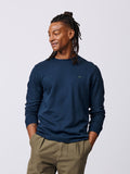 Aubin Navy Anderson Interlock Long Sleeve T-Shirt | Long Sleeve Tee