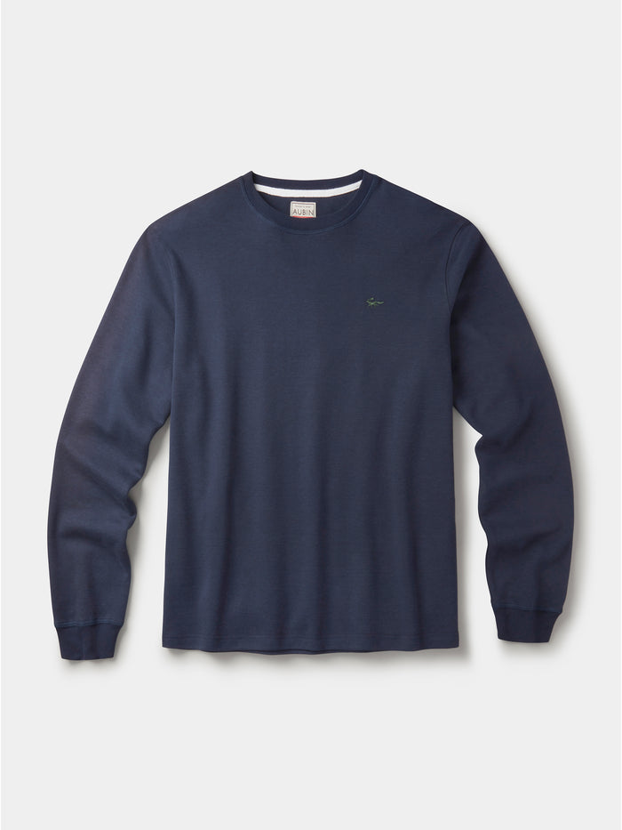 Aubin Navy Anderson Interlock Long Sleeve T-Shirt | Long Sleeve Tee