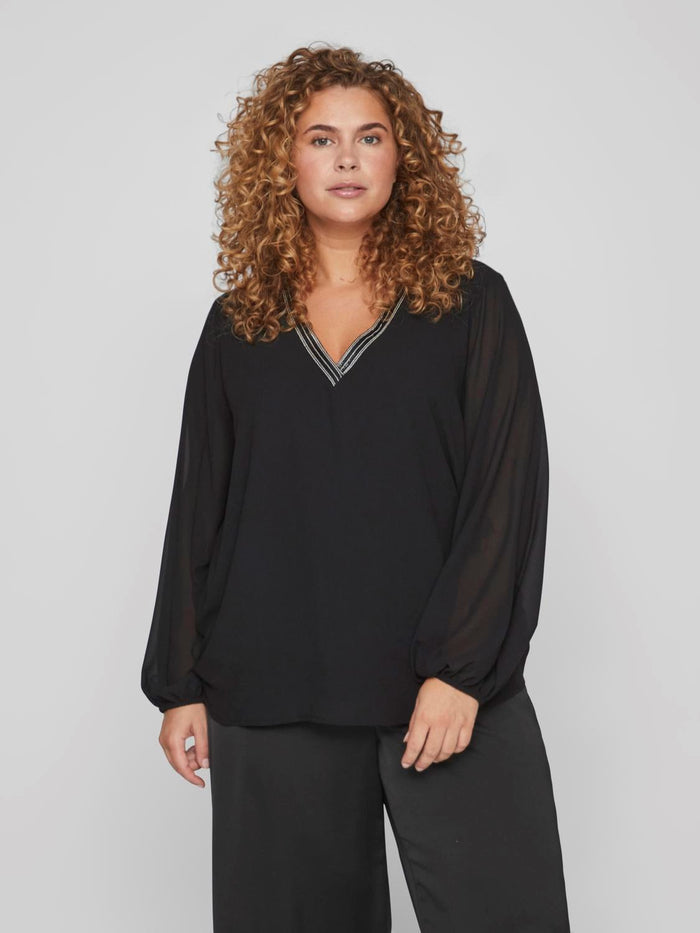 Anlis V-Neck Top (Black)