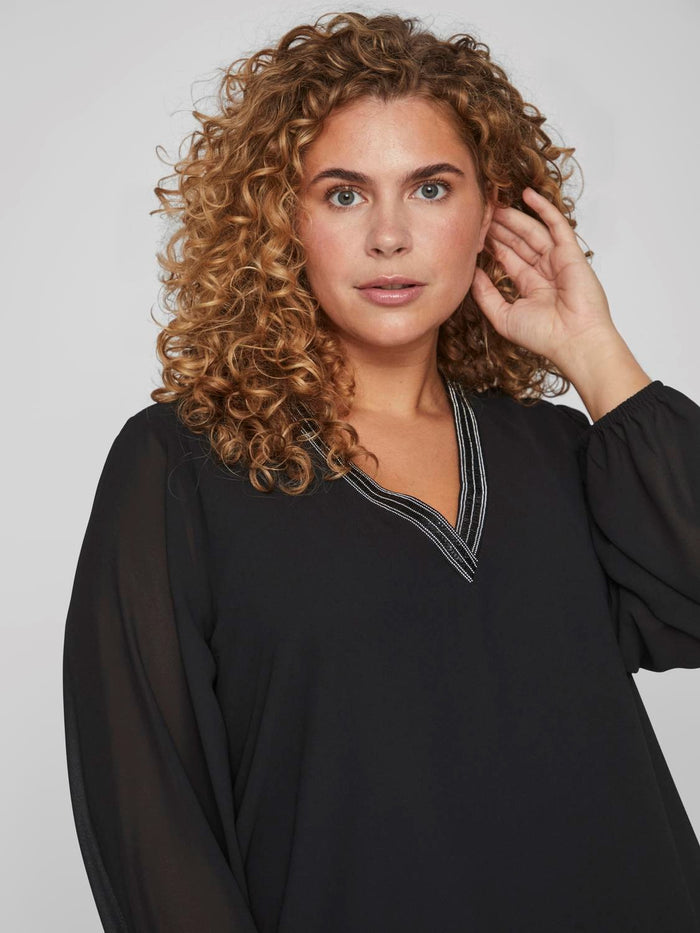 Anlis V-Neck Top (Black)
