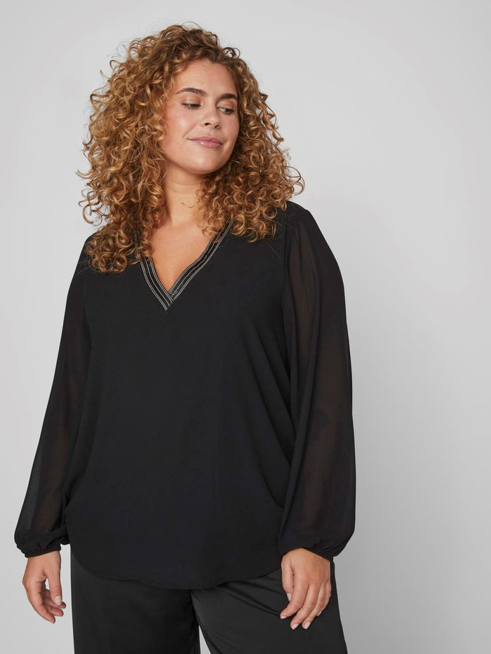 Anlis V-Neck Top (Black)