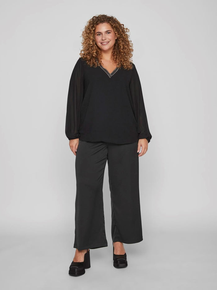 Anlis V-Neck Top (Black)