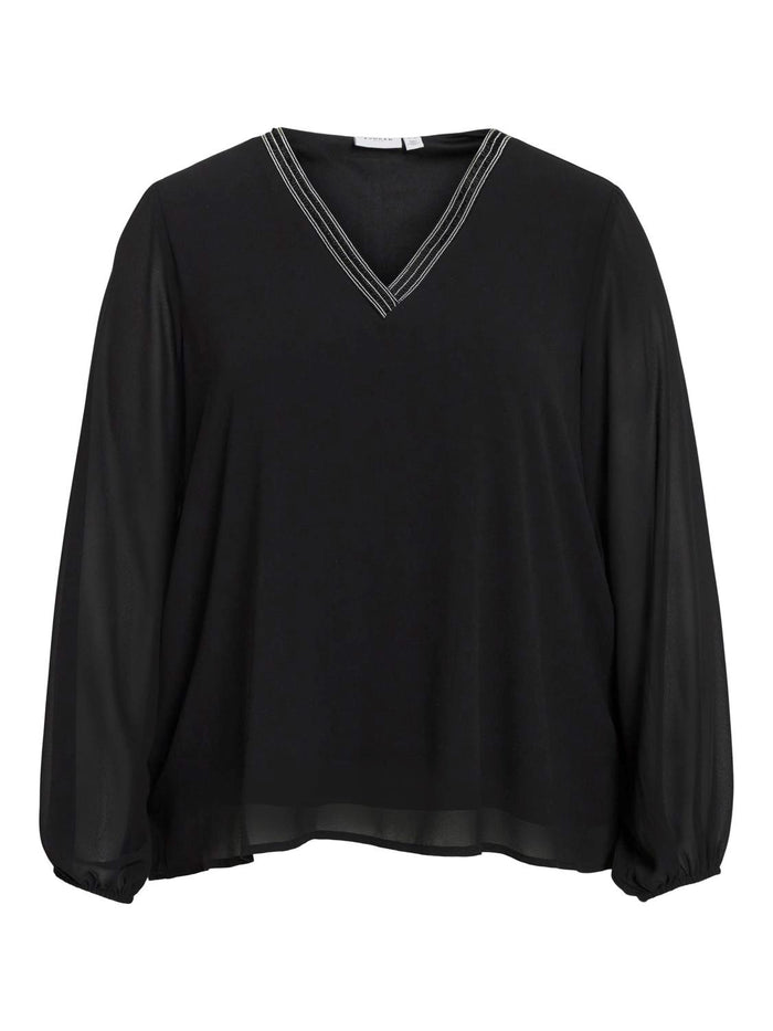 Anlis V-Neck Top (Black)