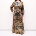 ANTIK BATIK GOLD AND BLACK SPOTTED SEQUIN GOWN - SIZE 40/M