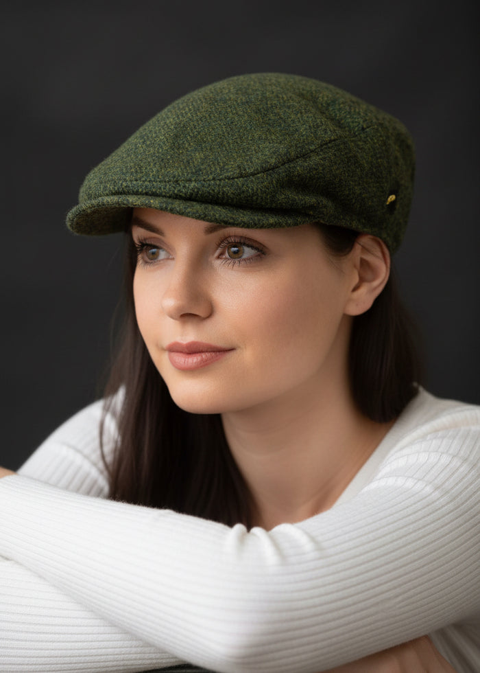Pure Wool Aran Cap | Green