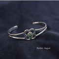 Art Pewter Birthstone Bangle - Silver Plated Pewter - Made in Scotland - August (Peridot) - Heritage Of Scotland -