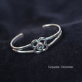 Art Pewter Birthstone Bangle - Silver Plated Pewter - Made in Scotland - December (Turquoise) - Heritage Of Scotland -
