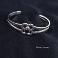 Art Pewter Birthstone Bangle - Silver Plated Pewter - Made in Scotland - January (Garnet) - Heritage Of Scotland -