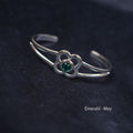 Art Pewter Birthstone Bangle - Silver Plated Pewter - Made in Scotland - May (Emerald) - Heritage Of Scotland -