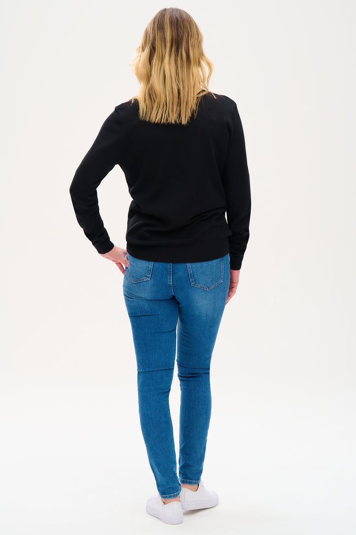 Astrid Jumper - Black, Bronze Lightning Bolt