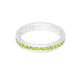 August (Peridot) White Gold Ring | Size 6