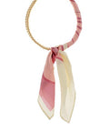 Aurelia Dusty Pink Silk Scarf & Gold Beaded Collar Necklace